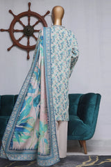 Bin Saeed Exclusive Printed Lawn With Farshi Shalwar Vol-04 Collection'2025-NSM-2127-Ferozi