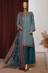 Bin Saeed Exclusive Printed Lawn With Farshi Shalwar Vol-06 Collection'2025-NSM-2166-Ferozi