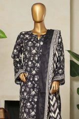 Bin Saeed Stitched 3 Piece Exclusive Printed Lawn Vol-09 Collection'2025-NSM-2237-Black