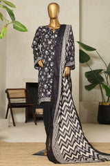 Bin Saeed Stitched 3 Piece Exclusive Printed Lawn Vol-09 Collection'2025-NSM-2237-Black