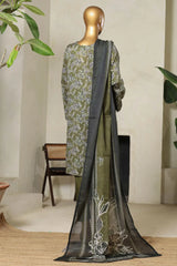 Bin Saeed Stitched 3 Piece Exclusive Printed Lawn Vol-09 Collection'2025-NSM-2241-Mehndi