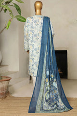 Bin Saeed Stitched 3 Piece Exclusive Printed Lawn Vol-09 Collection'2025-NSM-2242-White