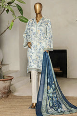 Bin Saeed Stitched 3 Piece Exclusive Printed Lawn Vol-09 Collection'2025-NSM-2242-White