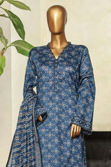 Bin Saeed Stitched 3 Piece Exclusive Printed Lawn Vol-09 Collection'2025-NSM-2244-Blue