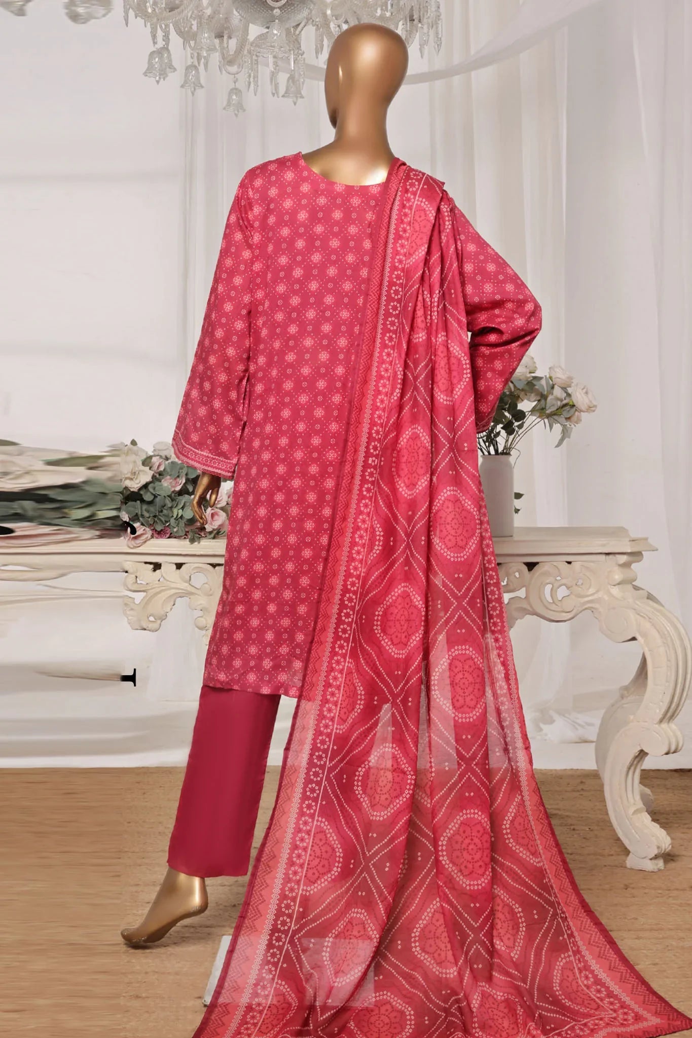 Bin Saeed Stitched 3 Piece Exc Printed Lawn Vol-03 Collection'2025-NSM-2262-Pink