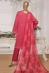 Bin Saeed Stitched 3 Piece Exc Printed Lawn Vol-03 Collection'2025-NSM-2262-Pink