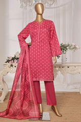 Bin Saeed Stitched 3 Piece Exc Printed Lawn Vol-03 Collection'2025-NSM-2262-Pink