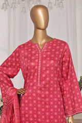 Bin Saeed Stitched 3 Piece Exc Printed Lawn Vol-03 Collection'2025-NSM-2262-Pink