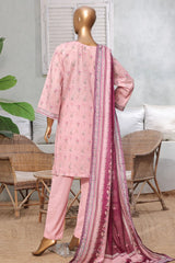 Bin Saeed Stitched 3 Piece Exc Printed Lawn Vol-03 Collection'2025-NSM-2263-Pink