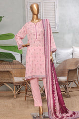 Bin Saeed Stitched 3 Piece Exc Printed Lawn Vol-03 Collection'2025-NSM-2263-Pink