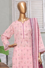 Bin Saeed Stitched 3 Piece Exc Printed Lawn Vol-03 Collection'2025-NSM-2263-Pink