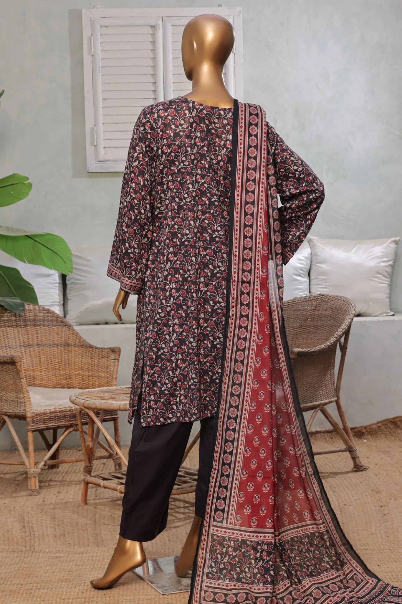 Bin Saeed Stitched 3 Piece Exc Printed Lawn Vol-03 Collection'2025-NSM-2264-Blue