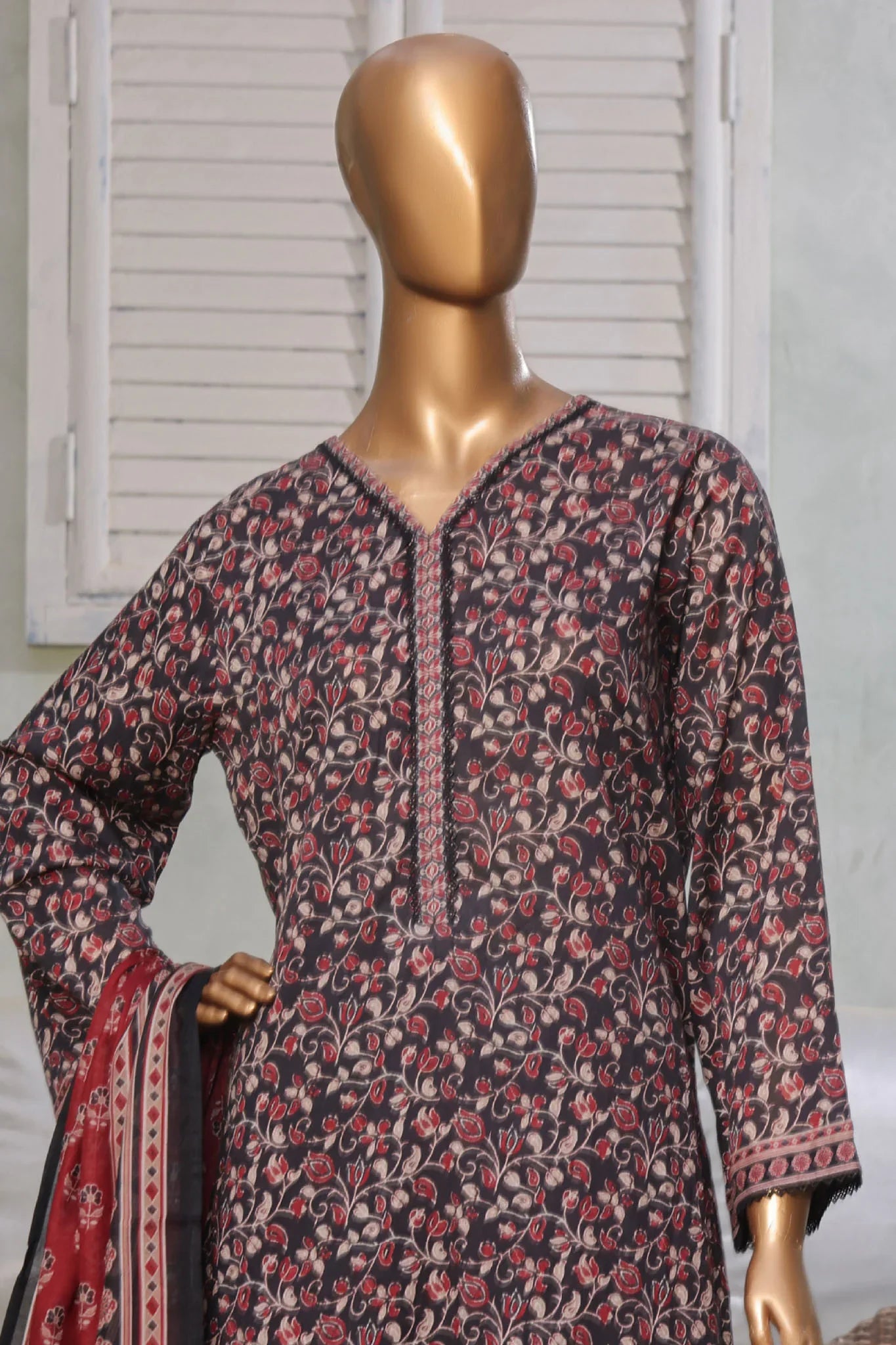 Bin Saeed Stitched 3 Piece Exc Printed Lawn Vol-03 Collection'2025-NSM-2264-Blue