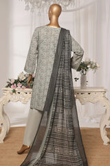 Bin Saeed Stitched 3 Piece Exc Printed Lawn Vol-03 Collection'2025-NSM-2265-Grey