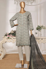 Bin Saeed Stitched 3 Piece Exc Printed Lawn Vol-03 Collection'2025-NSM-2265-Grey