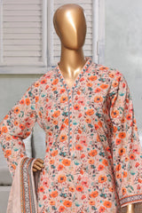 Bin Saeed Stitched 3 Piece Exc Printed Lawn Vol-03 Collection'2025-NSM-2267-Brown