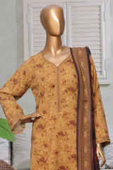 Bin Saeed Stitched 3 Piece Exc Printed Lawn Vol-03 Collection'2025-NSM-2268-Yellow