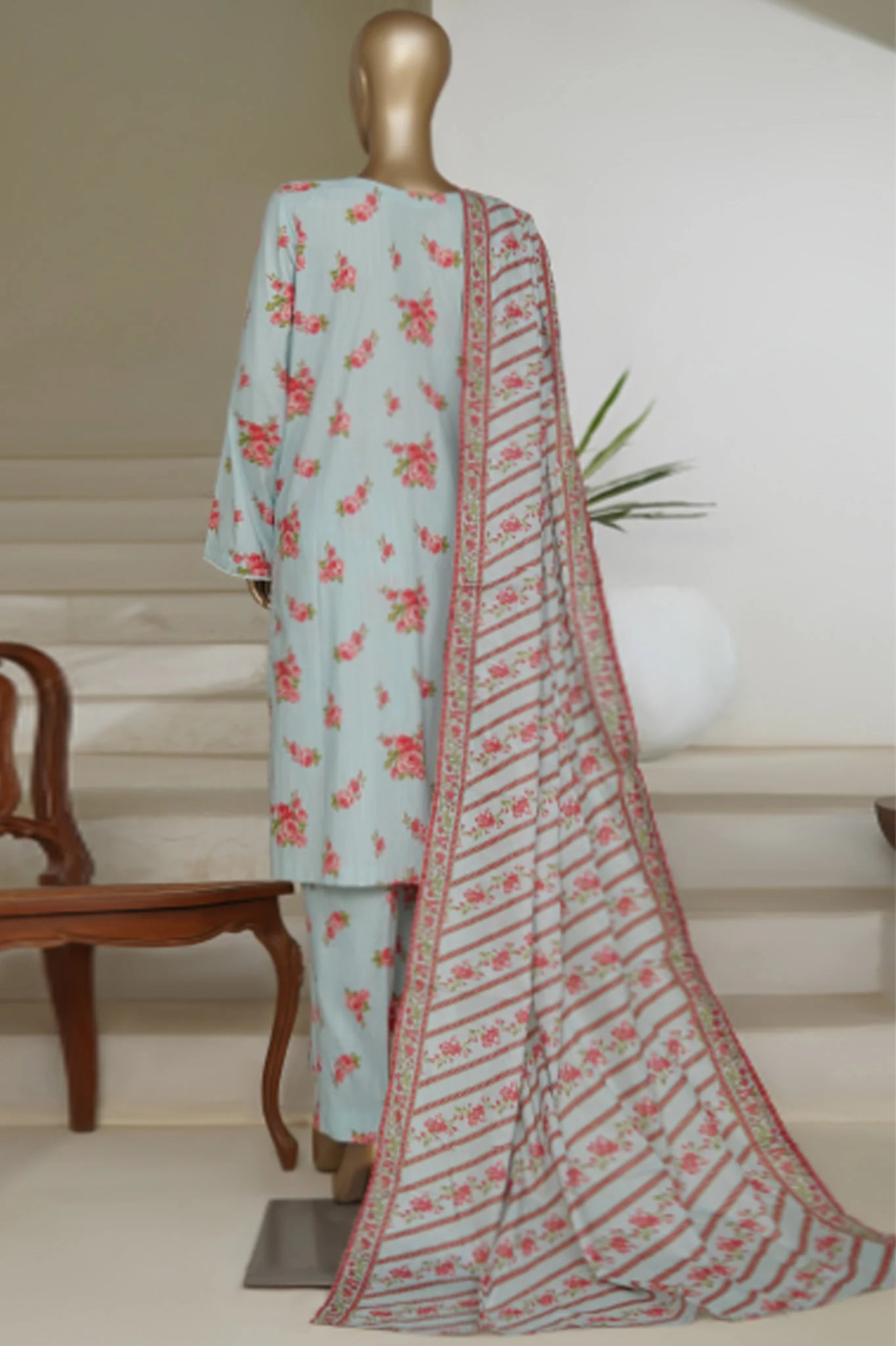 Bin Saeed Stitched 3 Piece Exc Printed Lawn Vol-05 Drop-02 Collection'2025-NSM-2343-Ferozi