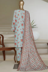 Bin Saeed Stitched 3 Piece Exc Printed Lawn Vol-05 Drop-02 Collection'2025-NSM-2343-Ferozi