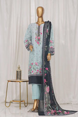 Bin Saeed Stitched 3 Piece Exclusive Printed Lawn Vol-02 Collection-AS-1002-Ferozi