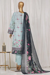 Bin Saeed Stitched 3 Piece Exclusive Printed Lawn Vol-02 Collection-AS-1002-Ferozi