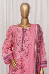 Bin Saeed Stitched 3 Piece Exclusive Printed Lawn Vol-02 Collection-AS-1001-Pink