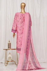 Bin Saeed Stitched 3 Piece Exclusive Printed Lawn Vol-02 Collection-AS-1001-Pink