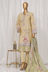 Bin Saeed Stitched 3 Piece Exclusive Printed Lawn Vol-03 Collection-AS-1501-Beige
