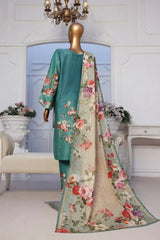 Bin Saeed Stitched 3 Piece Exclusive Printed Lawn Vol-02 Collection-AS-1005-Green