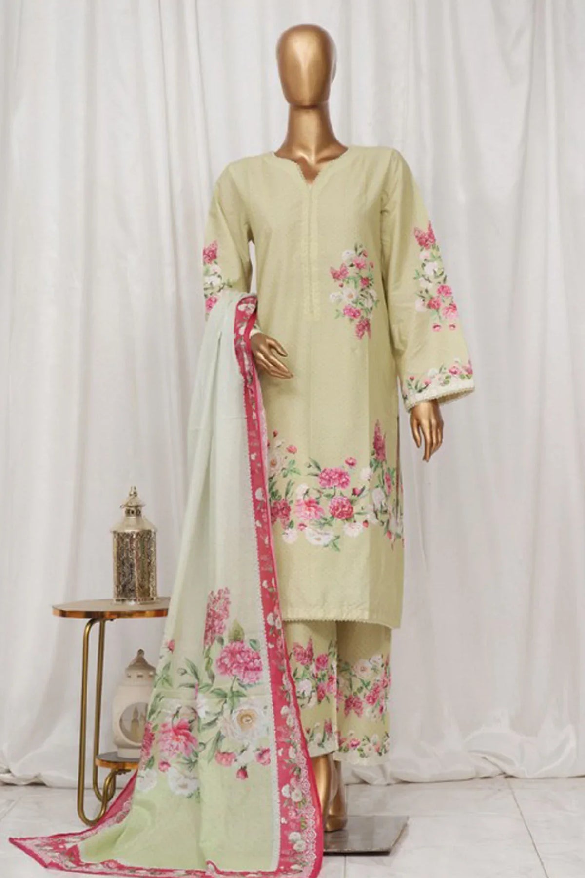 Bin Saeed Stitched 3 Piece Exclusive Printed Lawn Vol-02 Collection-AS-1007-Pista