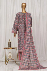 Bin Saeed Stitched 3 Piece Exclusive Printed Lawn Vol-02 Collection-AS-1006-Grey