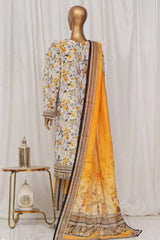 Bin Saeed Stitched 3 Piece Exclusive Printed Lawn Vol-02 Collection-AS-1008-Yellow