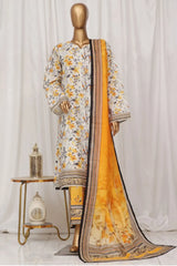 Bin Saeed Stitched 3 Piece Exclusive Printed Lawn Vol-02 Collection-AS-1008-Yellow