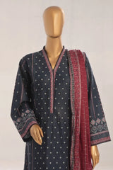 Bin Saeed Stitched 3 Piece Exclusive Printed Lawn Vol-02 Collection-AS-1009-Black
