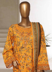 Bin Saeed Stitched 3 Piece Open Front Cutwork Kari Collection'2025-SM-2119-mustard
