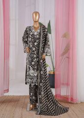 Bin Saeed Stitched 3 Piece Open Front Cutwork Kari Collection'2025-SM-2118-black