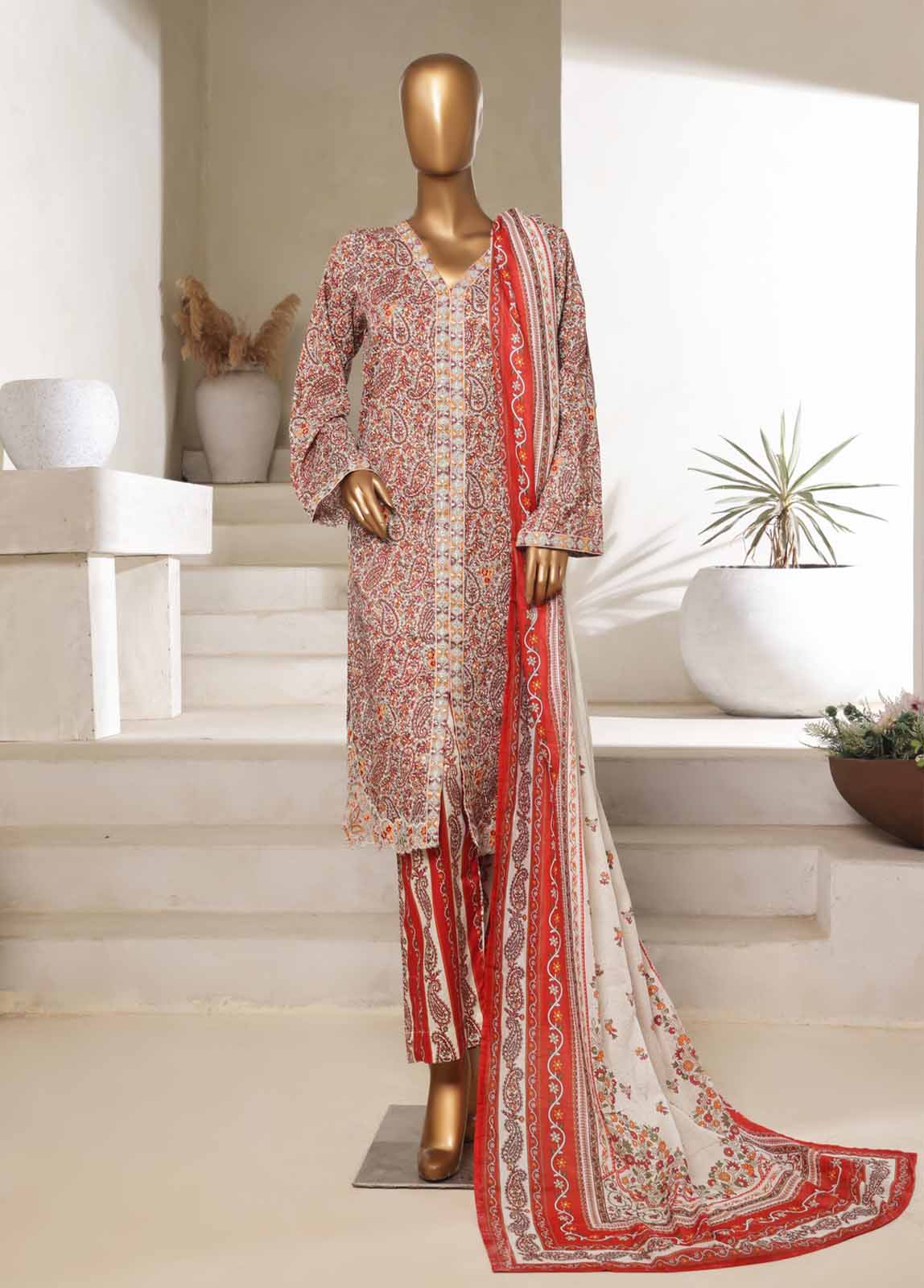 Bin Saeed Stitched 3 Piece Open Front Cutwork Kari Collection'2025-SM-2121-skin