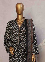Bin Saeed Stitched 3 Piece Exclusive Printed Lawn Vol-08 Collection'2025-NSM-2229-Black