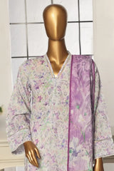 Bin Saeed Stitched 3 Piece Exclusive Printed Lawn Vol-03 Collection-AS-1503-Purple