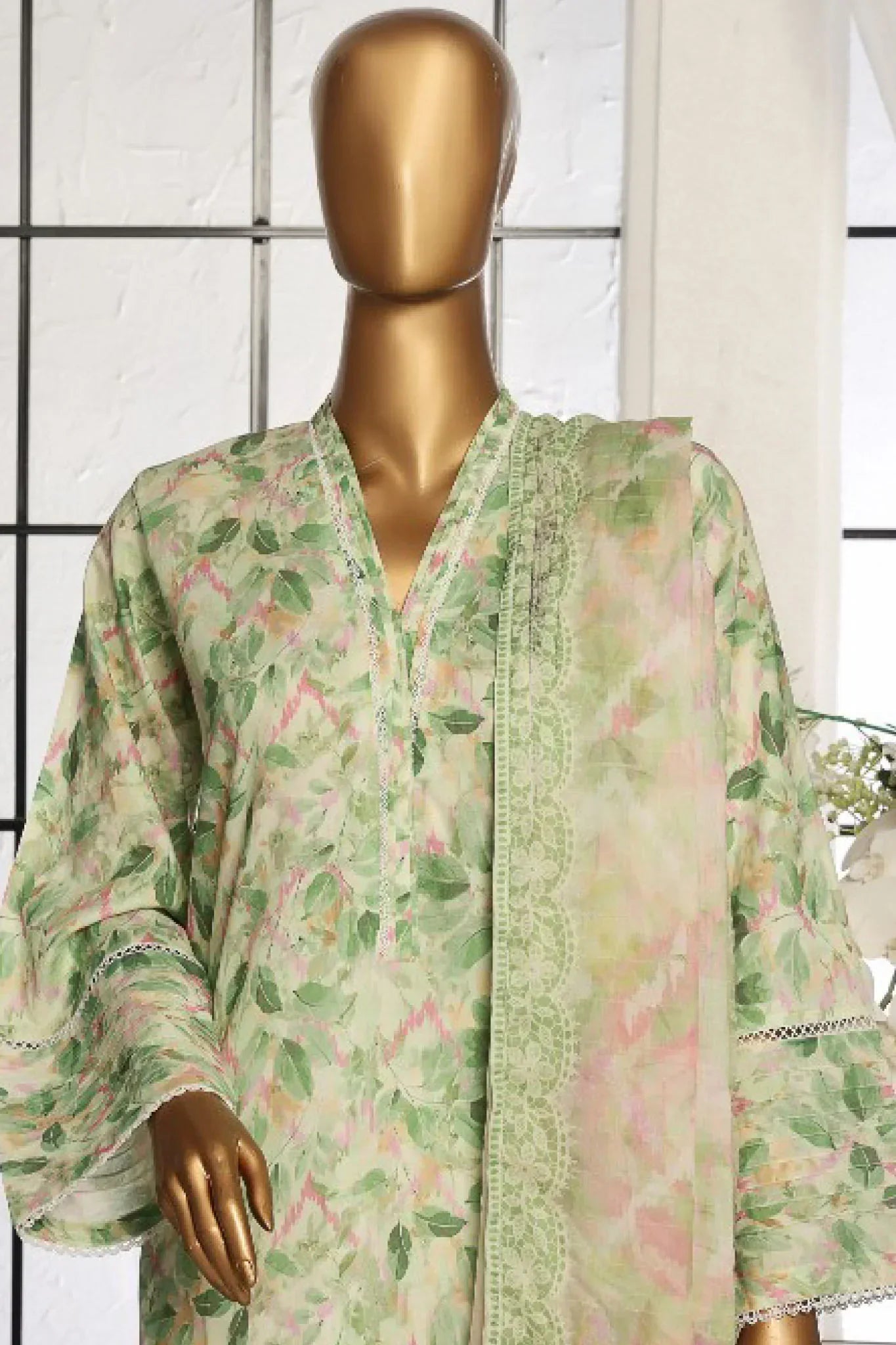 Bin Saeed Stitched 3 Piece Exclusive Printed Lawn Vol-03 Collection-AS-1504-Pista