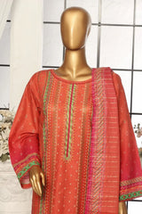 Bin Saeed Stitched 3 Piece Exclusive Printed Lawn Vol-05 Collection-SM-1617-Pink