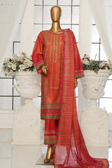 Bin Saeed Stitched 3 Piece Exclusive Printed Lawn Vol-05 Collection-SM-1617-Pink