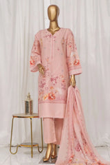 Bin Saeed Stitched 3 Piece Exclusive Printed Lawn Vol-03 Collection-AS-1505-Peach
