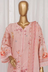 Bin Saeed Stitched 3 Piece Exclusive Printed Lawn Vol-03 Collection-AS-1505-Peach