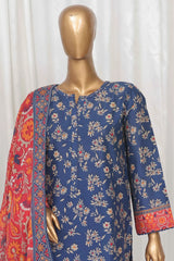 Bin Saeed Stitched 3 Piece Exclusive Printed Lawn Vol-04 Collection-SM-1339-Blue