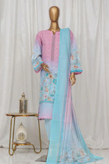Bin Saeed Stitched 3 Piece Exclusive Printed Lawn Vol-03 Collection-AS-1506-Pink