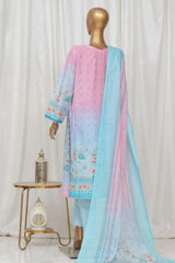 Bin Saeed Stitched 3 Piece Exclusive Printed Lawn Vol-03 Collection-AS-1506-Pink