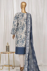 Bin Saeed Stitched 3 Piece Exclusive Printed Lawn Vol-03 Collection-AS-1508-Off White