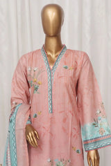 Bin Saeed Stitched 3 Piece Exclusive Printed Lawn Vol-03 Collection-AS-1509-Peach