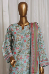 Bin Saeed Stitched 3 Piece Exclusive Printed Lawn Vol-05 Collection-SM-1364-Ferozi